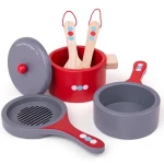 Bigjigs Toys Drevený set riadu s bodkami