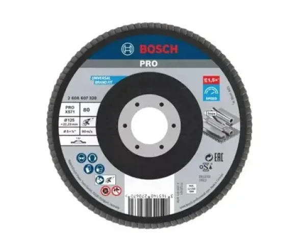 BOSCH 2608607328 PRE X571 / Lamelový brúsny kotúč P80 / 125x22.23 mm (2608607328)