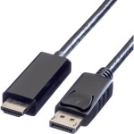 Value DisplayPort prepojovací kábel Konektor DisplayPort, Zástrčka HDMI-A 7.50 m čierna 11.99.5789 tienený Kábel DisplayPort; 11.99.5789