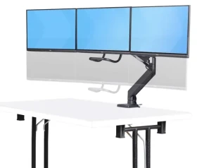 StarTech stolný držiak pre 3 monitory čierna, strieborná / Stojan pre tri monitory / do 27" / nosnosť 18 kg / VESA (3M1A3SG-MONITOR-ARM)