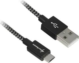 Sharkoon USB 2.0 čierna/sivá / USB kábel / USB-A - Micro-USB / opletený / 0,5 m (4044951026999)