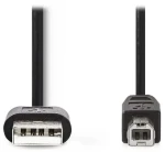 Nedis USB 2.0 kábel čierna / Kábel USB / USB-A - USB-B / 2 m (CCGL60101BK20)