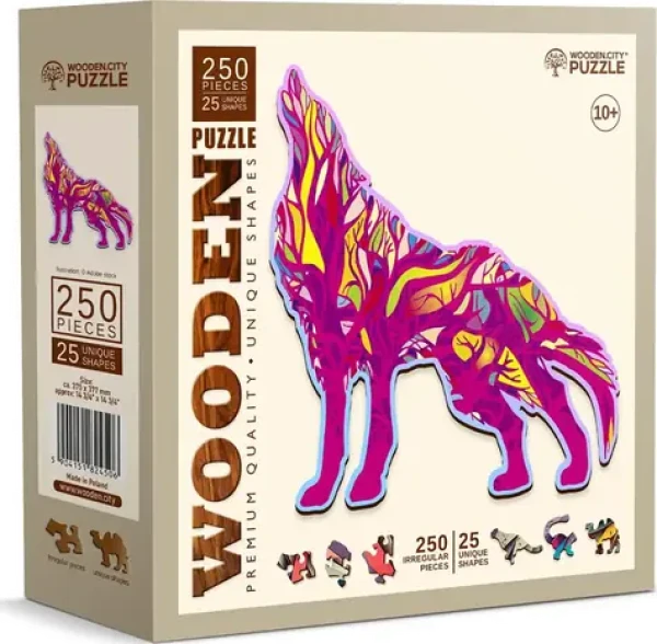 Wooden City Drevené puzzle Vyjatý vlk