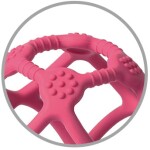 BABYONO Hryzačka silikónová Ortho loptička ružová 0m+