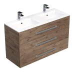 Kúpeľňová skrinka s umývadlom SAT Cube Way 120x76,5x46 cm dub Wellington mat CUBE461203DWMOD CUBE461203DWMOD
