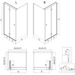 MEXEN/S - Mist-F sprchovací kút skladacie dvere ľavá 110 x 85, transparent, zlato 8A6T-110-085-50-00-L