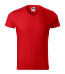 Tričko Slim Fit s výstrihom do V červené 3XL