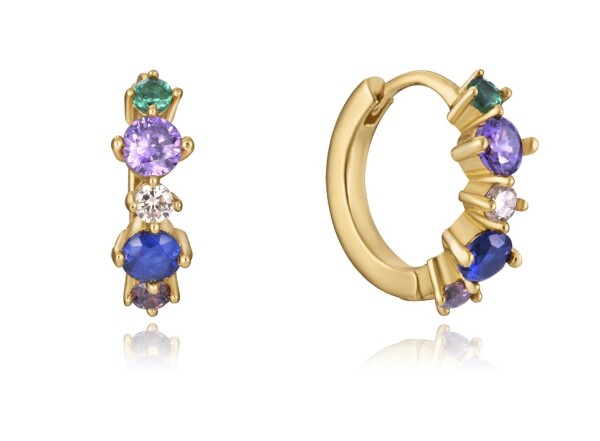 Viceroy Nádherné kruhové náušnice s farebnými zirkónmi Elegant 13097E100-39