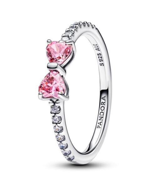 Pandora Trblietavý strieborný prsteň Ružová mašlička Timeless 193510C01 48 mm