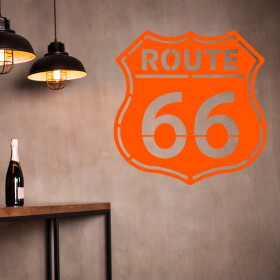 Veselá Stena Samolepka Route 66 Farba: oranžová, Veľkosť: 80 x 80 cm