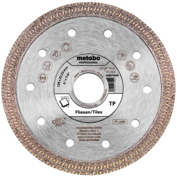 Metabo 628579000 diamantový rezný kotúč Priemer 125 mm Ø otvoru 22.23 mm 1 ks; 628579000
