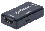 Manhattan HDMI Repeater čierny / HDMI repeater / 4K 60Hz / dosah 40 m / HDCP (207621)