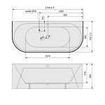 POLYSAN - VIVA D MONOLITH nástenná stojaca vaňa 170x75x60cm, biela 89119M
