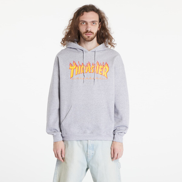 Mikina Thrasher Flame Logo Hoody Melange Grey S