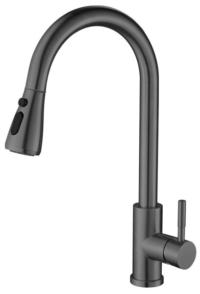 SAPHO SAPHO - MIKELA stojánkova drezová batéria s výsuvnou sprškou, gun metal 1106-30GM