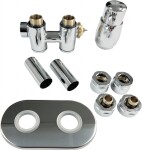 HOPA - THERMCOMBI-SET, stredový ventil (Z4K) s pripojením pre elektrickú tyč - Farba - Chróm, Variant - Pravá RDTHERMCOMSETRC