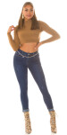 Sexy Highwaist Push-Up Skinny Jeans "Used Look" denimblue 44