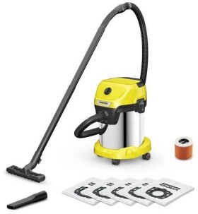 Karcher Vacuum Cleaner KARCHER Wet and dry vacuum cleaner WD 3 S V-17/4/20 + 4 FB 1000 Watts Suction power 230W Capacity 17 l Noise 74 dB Yellow Weight 4.8 kg 1.628-152.0