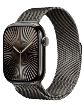 Apple Watch Series 10 GPS+Cellular 42mm Bridlicovo šedé titánové telo - Bridlicovo šedý milánsky ťah / 130-180 mm (MX053QC/A)