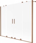 MEXEN/S - Velar Duo dvojkrídlová posuvná vaňová zástena 180 x 150, dekor, meď kartáčovaná 896-180-000-32-65