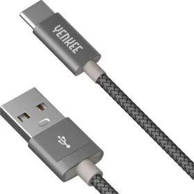YENKEE YCU 301 kábel USB 2.0 na USB-C sivá / MM / dĺžka 1m / 480 Mbs / 3A (8590669248124)