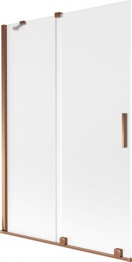 MEXEN/S - Velar dvojkrídlová posuvná vaňová zástena 120 x 150, dekor, ružové zlato 896-120-000-31-60