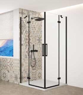 GELCO - TRINITY BLACK obdĺžnikový kút 800x900 rohový vstup, číre sklo, GT2280-90C-B GT2280-90C-B