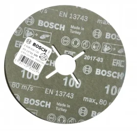 BOSCH R574 Best for Metal+ Inox / Fíbrový brúsny kotúč / Zrnitosť 100 / 125x22,23 mm (2608606735)