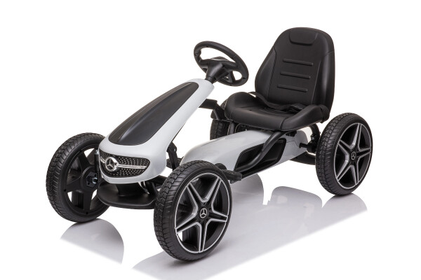 Mamido Mamido Detská šliapacia motokára Mercedes XMX610 biela | ECO koža | Polohovateľné sedadlo