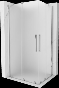 MEXEN/S - Velar Duo sprchovací kút, posuvné dvere 100 x 90, dekor, chróm 871-100-090-32-01