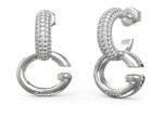 Guess Fashion kruhové náušnice s kryštálmi Oh My G JUBE04521JWRHT/U