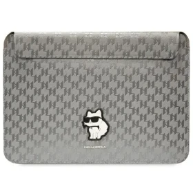 Karl Lagerfeld Puzdro Saffiano Monogram Choupette 14" strieborná / Puzdro na notebook (KLCS14SAKHPCG)