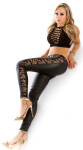 Sexy KouCla leatherlook trousers with lace black