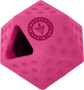 KIWI WALKER Gumová hračka ICOSABALL Mini ružová / Hračka pre psov / otvor na maškrty / 6,5 cm (RUB-858)
