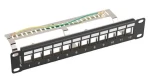 Lanberg Patch panel pre Keystone čierny / Patch panel / 12 portov / FTP / 1U / 10" / neosadený (PPKS-9212-B)