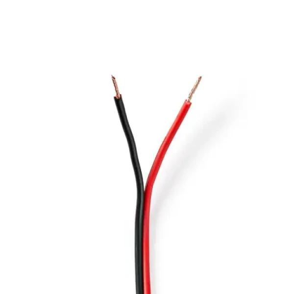 Nedis Repro kábel 2x 0.75 mm2 čierna-červená / Meď / 100.0 m / Okrúhly / PVC (CABR0750BK1000)