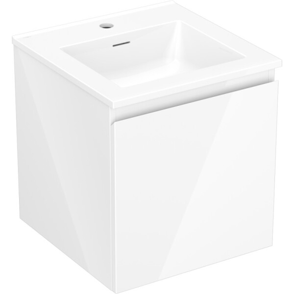 MEXEN/S - Orio kúpeľňová skrinka 45 cm s umývadlom Otis, 1 šuplík, biela lesk 91A10-04547-1-BF00-W18M00