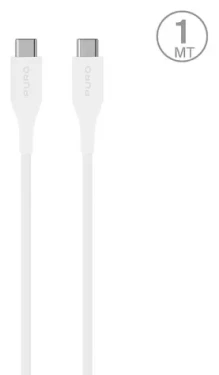 Puro Plain biela / Dátový kábel USB-C na USB-C / 2A / 1 m (CUSBCUSBCWHI)