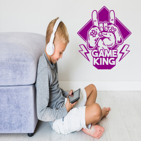 Veselá Stena Samolepka Game King Farba: fialová, Veľkosť: 100 x 116 cm