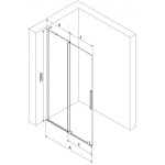 MEXEN/S - Velar L Sprchová zástena posuvná Walk-in 110 x 200, dekor 8 mm, grafit kartáčovaná 871-110-003-33-66