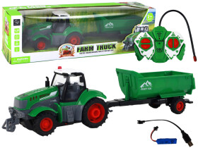 Mamido Diaľkovo Ovládaný Traktor s Prívesom 1:24 Svetlá Zelený