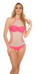 Sexy push up neckholder Monokini with mesh pink 36