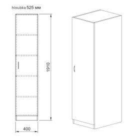 Skriňa Arkadia - 40x191x53 cm (dub dakota)