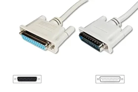 Digitus D-Sub25 (M) - D-Sub25 (F) / Predlžovací kábel / 10 m / AWG 26 / poniklované kontakty (AK-610201-100-E)