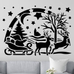Veselá Stena Samolepka Santa Claus Farba: zelená, Veľkosť: 80 x 58 cm