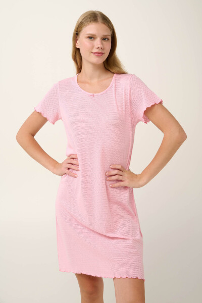 Vamp - Letná žakárová nočná košeľa 22900 - Vamp pink honey M