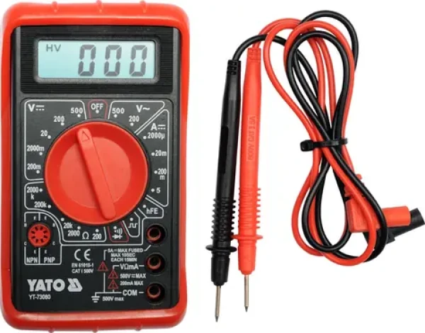 YATO Digitálny multimeter / Jednosmerné napätie 0.2-500V / Striedavé napätie 200-500V / Jednosmerný prúd 0.2 mA - 5 A (YT-73080)