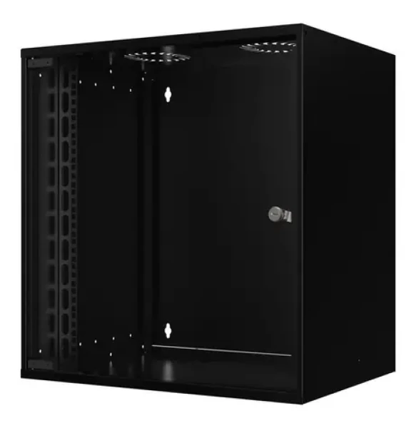Lanview SOHO nástenný rozvádzač 12U čierna / Nástenný rozvádzač / 19" / 535x400x572 mm / nosnosť 80 kg (RUM12U40MNBL)