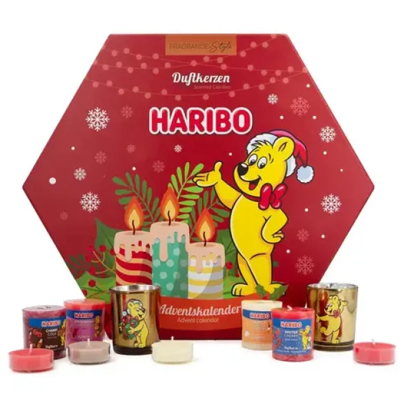 Haribo Adventný kalendár Sviečky 2025 / Adventný kalendár / Votívne a čajové sviečky (A2778)