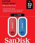 SanDisk Cruzer Snap 32 GB červená amp; modrá 2 ks / Flash Disk / USB 2.0 (SDCZ62-032G-G46TW)